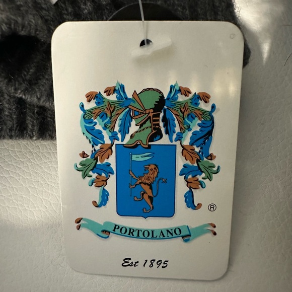 NEW Women’s Portolano cashmere slouch beanie hat grey - Picture 7 of 10